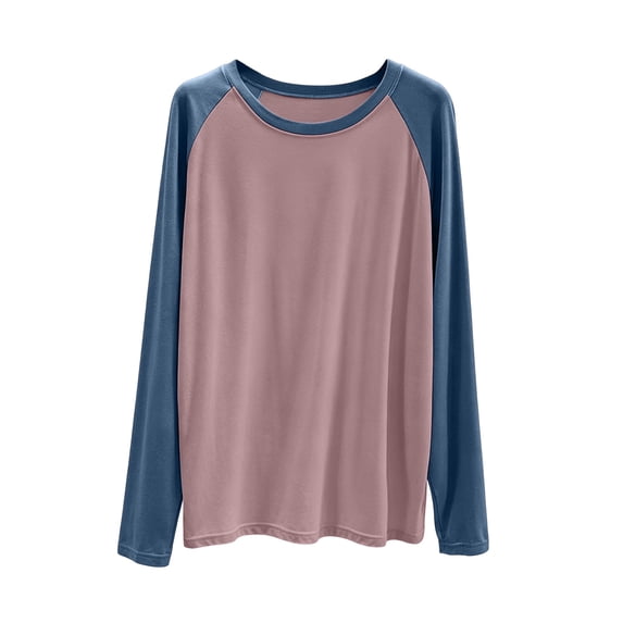 Ltctricy Pajama Tops for Women Long Sleeve Crew Neck Comfy Fashion Sleepwear Casual Loose Lounge Shirt