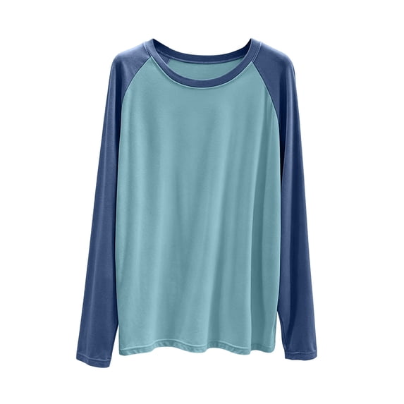 Ltctricy Pajama Tops for Women Long Sleeve Crew Neck Comfy Fashion Sleepwear Casual Loose Lounge Shirt