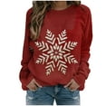 thumbnail image 1 of Ltctricy Plus Size Christmas Sweatshirts for Women Winter Fashion Cute Crewneck Pullover Top Casual Vacation Shirts, 1 of 5