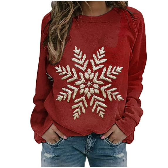 Ltctricy Plus Size Christmas Sweatshirts for Women Winter Fashion Cute Crewneck Pullover Top Casual Vacation Shirts