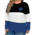 thumbnail image 1 of Ltctricy Plus Size Tops for Women Casual Crew Neck Long Sleeve Color Block Graphic T Shirts Loose Tunic Blouses, 1 of 2