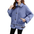 thumbnail image 1 of Ltctricy Plus Size Winter Jackets for Women Soft Warm Fleece Fluffy Coats Comfy Fashion Lapel Button Outerwear, 1 of 1