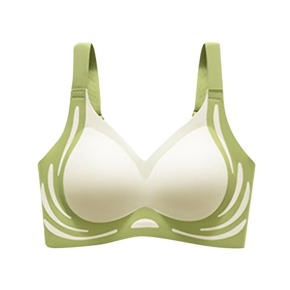 Ltctricy Seamless Bras for Women Wireless Full Coverage Supportive Push up Bras Comfortable Everyday Sports Bras(Green,X-Large)