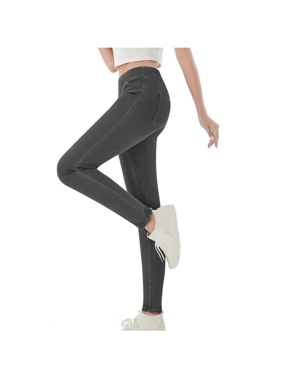 Skinny Jeans for Women Trendy High Waisted Stretchy Tight Pull on Pants Casual Jean Leggings with Pockets