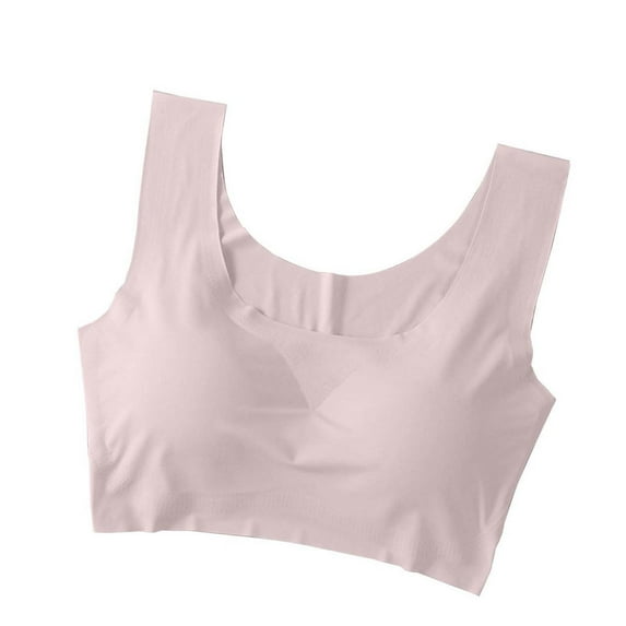 Ltctricy Sports Bras for Women Seamless Removable Lightly Lined Pads Full Coverage Sleep Yoga Bras Workout Crop Top Bralettes(Pink,Small)
