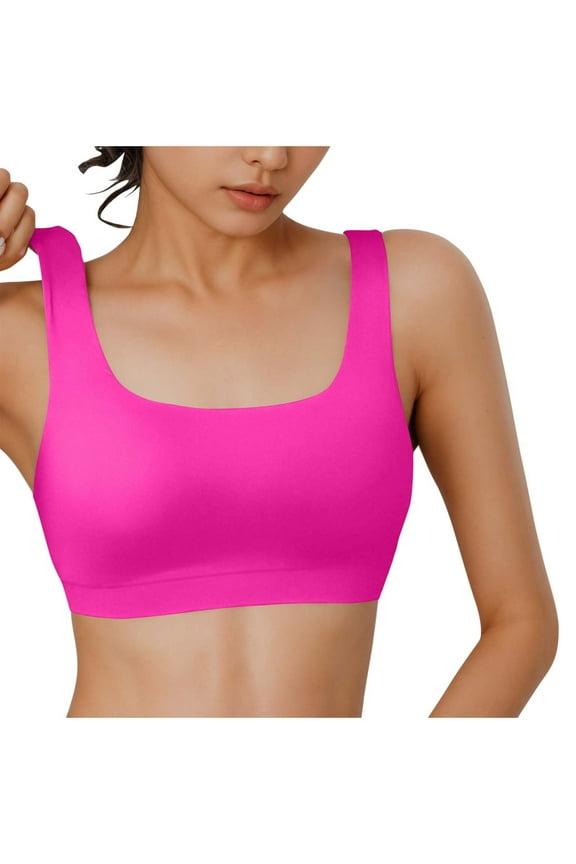Sports Bras for Women Seamless Square Neck No Underwire Lightly Padded Yoga Bras Comfortable Everyday Bralettes