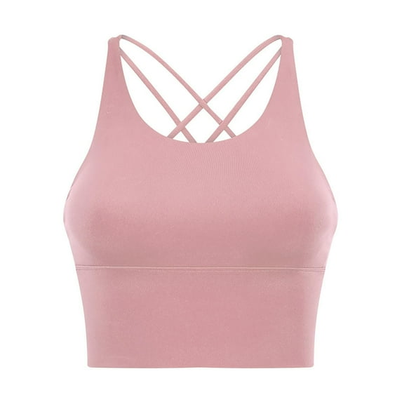 Ltctricy Sports Bras for Women Seamless Strappy Criss Cross Back Medium High Impact Yoga Bras Longline Workout Bralettes