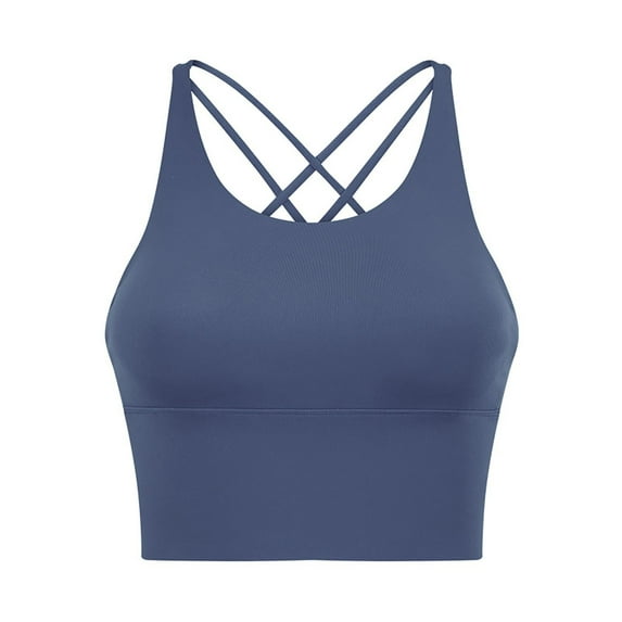 Ltctricy Sports Bras for Women Seamless Strappy Criss Cross Back Medium High Impact Yoga Bras Longline Workout Bralettes