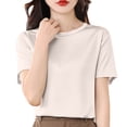 thumbnail image 1 of Ltctricy Summer Tops for Women Trendy Solid Color Crew Neck Short Sleeve T Shirts Casual Loose Tee Blouses, 1 of 4
