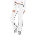 thumbnail image 1 of Ltctricy Sweatpants for Women Soft Comfy Drawstring Elastic High Waisted Wide Leg Lounge Pants Baggy Casual Workout Trousers(White,Large), 1 of 6