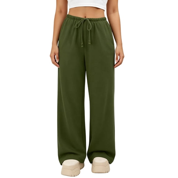 Ltctricy Sweatpants for Women Wide Leg Baggy Lounge Travel Pants Athletic Workout Casual Drawstring Pants with Pockets