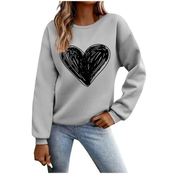 Ltctricy Sweatshirts for Women Cute Loose Basic Crewneck Pullover Tops Fall Fashion Comfy Long Sleeve Shirts