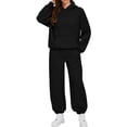 thumbnail image 1 of Ltctricy Sweatsuits for Women 2 Piece Long Sleeve Pullover Hooded Sweatshirt and Jogger Pants Tracksuits Lounge Sets with Pockets(Black,X-Large), 1 of 6