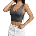 thumbnail image 1 of Ltctricy Tank Tops for Women Trendy Ribbed Backless V Neck Sleeveless Slim Basic Crop Tops Going out Cami Shirts, 1 of 6