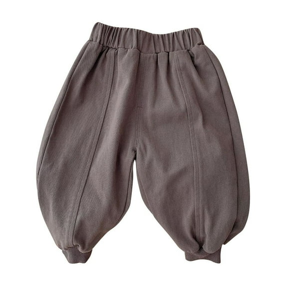 Ltctricy Toddler Baby Boy Girls Pants Unisex Soft Solid Color Elastic Waisted Bottom Fall Winter Fashion Trousers