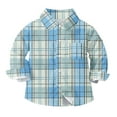 thumbnail image 1 of Ltctricy Toddler Baby Button down Shirts Boys Girls Plaid Long Sleeve Collared Dress Shirts School Casual Blouses, 1 of 7