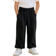 thumbnail image 1 of Ltctricy Toddler Baby Girls Boys Sweatpants Cute Wide Leg Pants Soft Comfy Pull On Pants Fall Sweat Pants(Black,5-6 Years), 1 of 6
