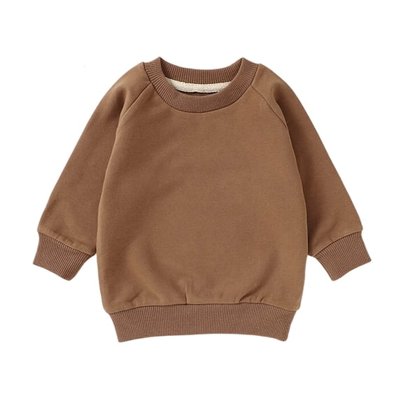 Ltctricy Toddler Baby Girls Boys Sweatshirts Raglan Long Sleeve Shirts Infant Newborn Clothes Crew Neck Casual Pullover Tops(Brown,3-6 Months)