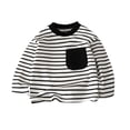 thumbnail image 1 of Ltctricy Toddler Baby Girls Boys T Shirts Casual Striped Long Sleeve Tops Fall Trendy Basic Tees Kids Clothes(Black,0-1 Years), 1 of 6