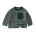thumbnail image 1 of Ltctricy Toddler Baby Girls Boys T Shirts Casual Striped Long Sleeve Tops Fall Trendy Basic Tees Kids Clothes(Green,7-8 Years), 1 of 6