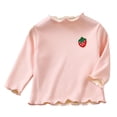 thumbnail image 1 of Ltctricy Toddler Baby Girls' Thermal Shirts Fleece Lined Long Sleeve Mock Neck Ruffle Trim Cotton Base Layer Tops Basic Undershirts(Pink,12-18 Months), 1 of 3