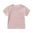 thumbnail image 1 of Ltctricy Toddler Baby T Shirts Unisex Boy Girl Soft Short Sleeve Crew Neck Casual Tees with Pocket Newborn Summer Clothes, 1 of 3