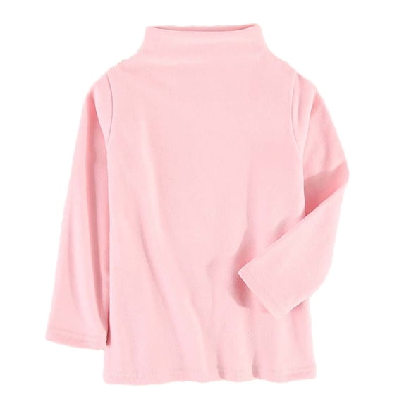 Lcvrioyc Toddler Boys Girls Long Sleeve Shirts Warm Mock Neck Tops Loose Fit Kids Clothes Fall Winter Pullover(Pink,2-3 Years)