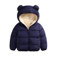 thumbnail image 1 of Ltctricy Toddler Boys Girls Plush Jacket Cute Winter Warm Hooded Down Coat Unisex Fleece Lined Puffer Outerwear, 1 of 3