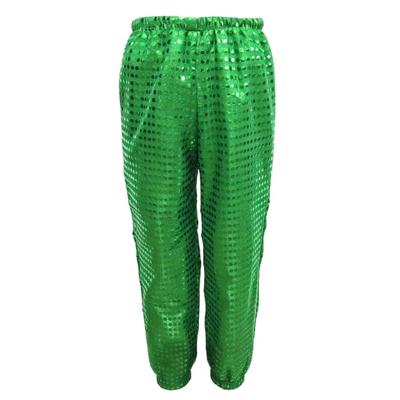 Ltctricy Toddler Girls Boys Sequin Pants Kids Sparkly Dance Pants Elastic Waisted Jogger Pants Fall Clothes(Green,2-3 Years)