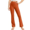 thumbnail image 1 of Ltctricy Toddler and Girls Flare Leggings High Waisted Bell Bottom Yoga Dance Pants Stretch Kids Casual Trousers(Orange,10-11 Years), 1 of 7