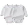 thumbnail image 1 of Ltctricy Unisex Baby Cotton Bodysuits 2 Pc Newborn Infant Boy Girl Long Sleeve Crew Neck Jumpsuits One Piece Rompers(Gray,12-18 Months), 1 of 6