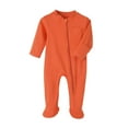 thumbnail image 1 of Ltctricy Unisex Baby Footed Jumpsuits Newborn Infant Long Sleeve V Neck Zip up Cotton Rompers One Piece Outfits(Orange,3-6 Months), 1 of 3