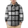 thumbnail image 1 of Ltctricy Unisex Boys Girls' Plaid Shirts Toddler Baby Long Sleeve Collared Button down Shirts Casual School Tops for Children 6 M-8 Y(Dark Gray,6-12 Months), 1 of 7