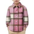 thumbnail image 1 of Ltctricy Unisex Boys Girls' Plaid Shirts Toddler Baby Long Sleeve Collared Button down Shirts Casual School Tops for Children 6 M-8 Y(Pink,7-8 Years), 1 of 7
