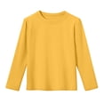 thumbnail image 1 of Ltctricy Unisex Children's T-Shirts Girls Boys Toddlers Soft Cotton Long Sleeve Crew Neck Basic Tee Tops Toddler Base Layer Shirts(Yellow,12-13 Years), 1 of 6