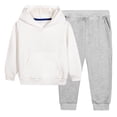 thumbnail image 1 of Ltctricy Unisex Kids and Toddler 2 Piece Outfits Boys Girls Sweatsuit Hooded Sweatshirts and Joggers with Pockets(White,7-8 Years), 1 of 6