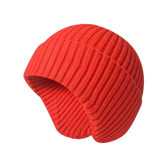 Ltctricy Unisex Knitted Beanie Hats Winter Warm Ear Protection Hat Cozy Lounge Comfort Ribbed Stretchy Hats