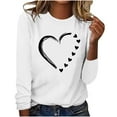 thumbnail image 1 of Ltctricy Valentine's Day Shirts for Women Trendy Crew Neck Long Sleeve Heart Graphic Tees Casual Tunic Tops, 1 of 4
