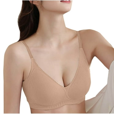 Ltctricy Wireless Bras for Women Comfortable Supportive Lift Ribbed Full Coverage Everyday Bralettes Push up Bras