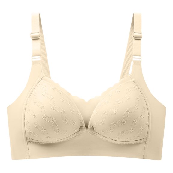 Ltctricy Wireless Bras for Women Seamless Front Button Closure Soft Cotton Push up Bralettes Comfortable Sleep Bras