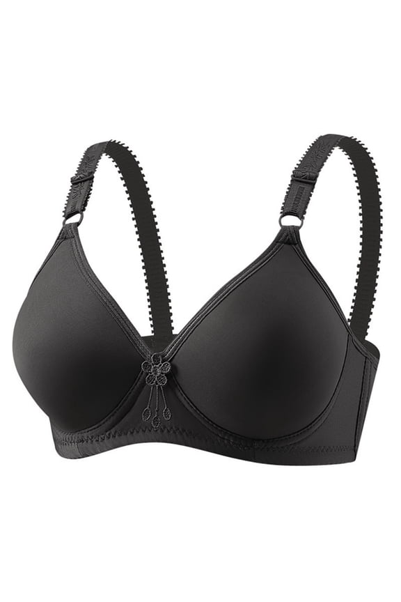 Wireless Bras for Women Seamless Lightly Lined Full Coverage Lift Push up Bras Comfortable Everyday T Shirt Bralettes(Black,X-Large)