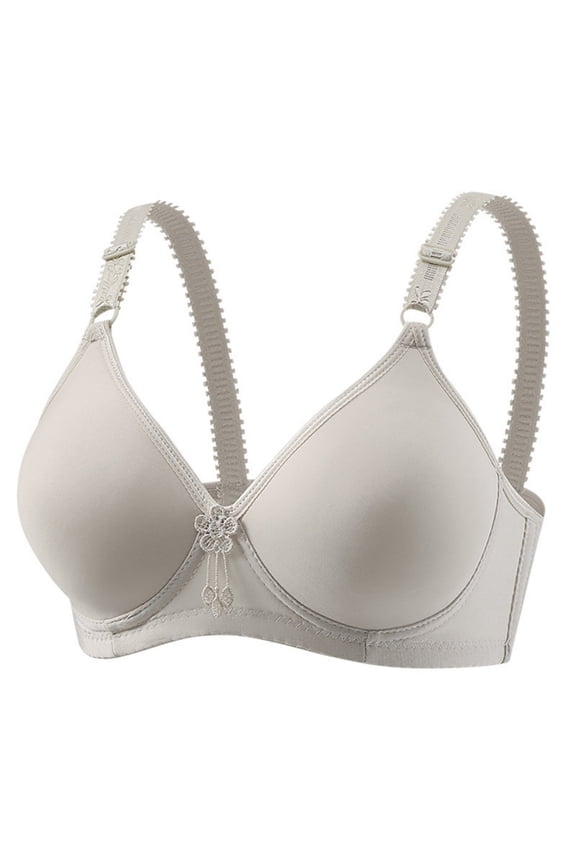 Wireless Bras for Women Seamless Lightly Lined Full Coverage Lift Push up Bras Comfortable Everyday T Shirt Bralettes(Gray,Medium)