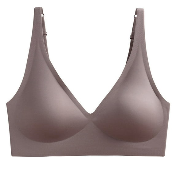 Ltctricy Wireless Bras for Women Seamless Lightly Lined Lifting Plunge Bralettes Comfortable T Shirt Everyday Bras(Gray,X-Large)