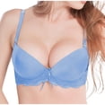 thumbnail image 1 of Ltctricy Wireless Bras for Women Seamless Spaghetti Strap Plunge Lifting Push up Lace Bralettes Comfortable Everyday Bras(Sky Blue,40C), 1 of 4
