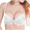 thumbnail image 1 of Ltctricy Wireless Bras for Women Seamless Spaghetti Strap Plunge Lifting Push up Lace Bralettes Comfortable Everyday Bras(White,44C), 1 of 4