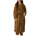 thumbnail image 1 of Ltctricy Women Fleece Robe Soft Winter Warm Plush Fuzzy Bathrobe Comfy Lounge Striped House Coat with Belt Pockets, 1 of 2