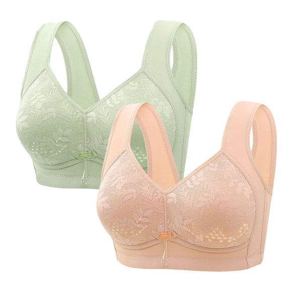 Ltctricy Women's 2 Pc Push up Bras Comfortable Wireless Supportive Full Coverage Bralettes Soft Plus Size Bras