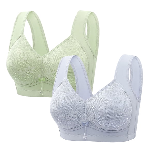Ltctricy Women's 2 Pc Push up Bras Comfortable Wireless Supportive Full Coverage Bralettes Soft Plus Size Bras