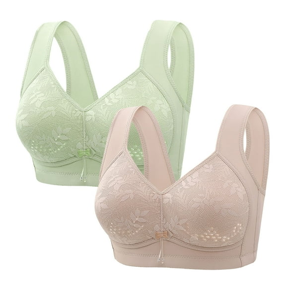 Ltctricy Women's 2 Pc Push up Bras Comfortable Wireless Supportive Full Coverage Bralettes Soft Plus Size Bras