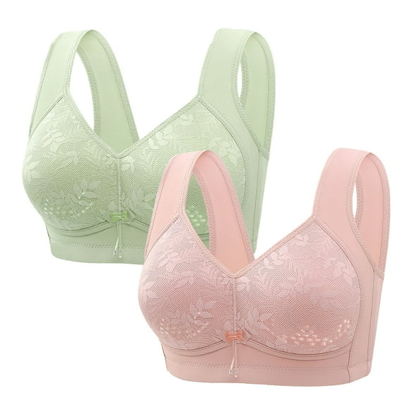 Ltctricy Women's 2 Pc Push up Bras Comfortable Wireless Supportive Full Coverage Bralettes Soft Plus Size Bras